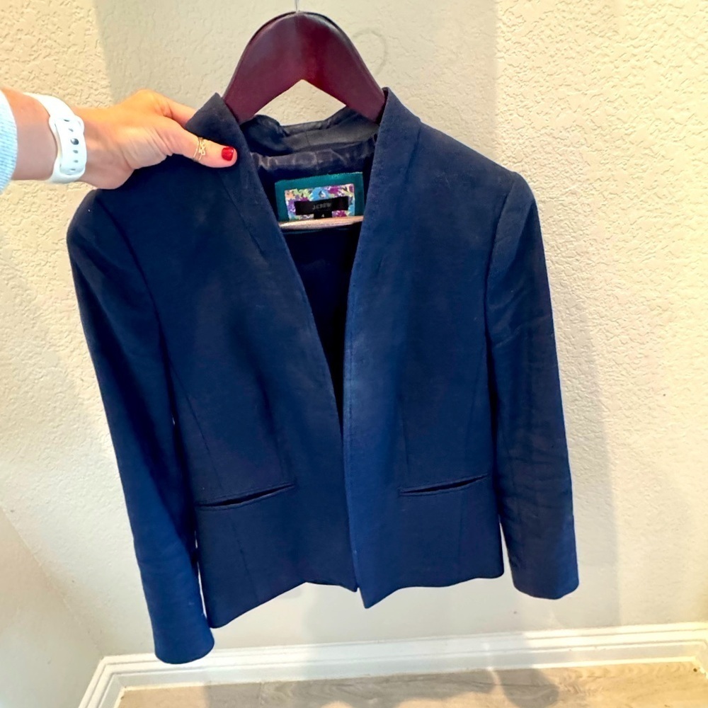 J Crew, size 4, Navy Blue Blazer
